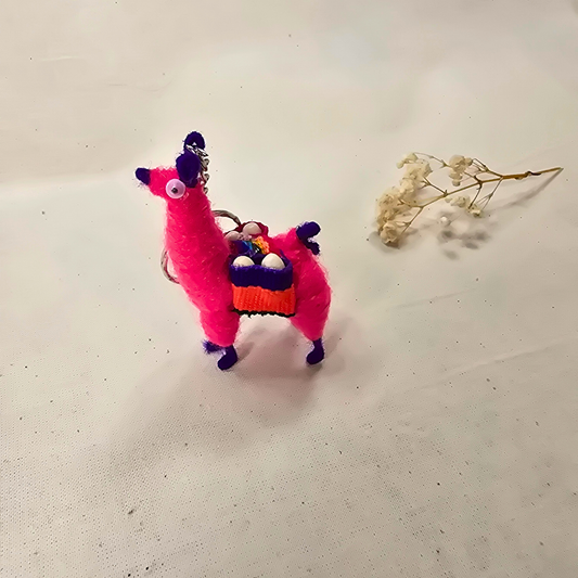 Mini Handmade Llama Keychain – Andean Style