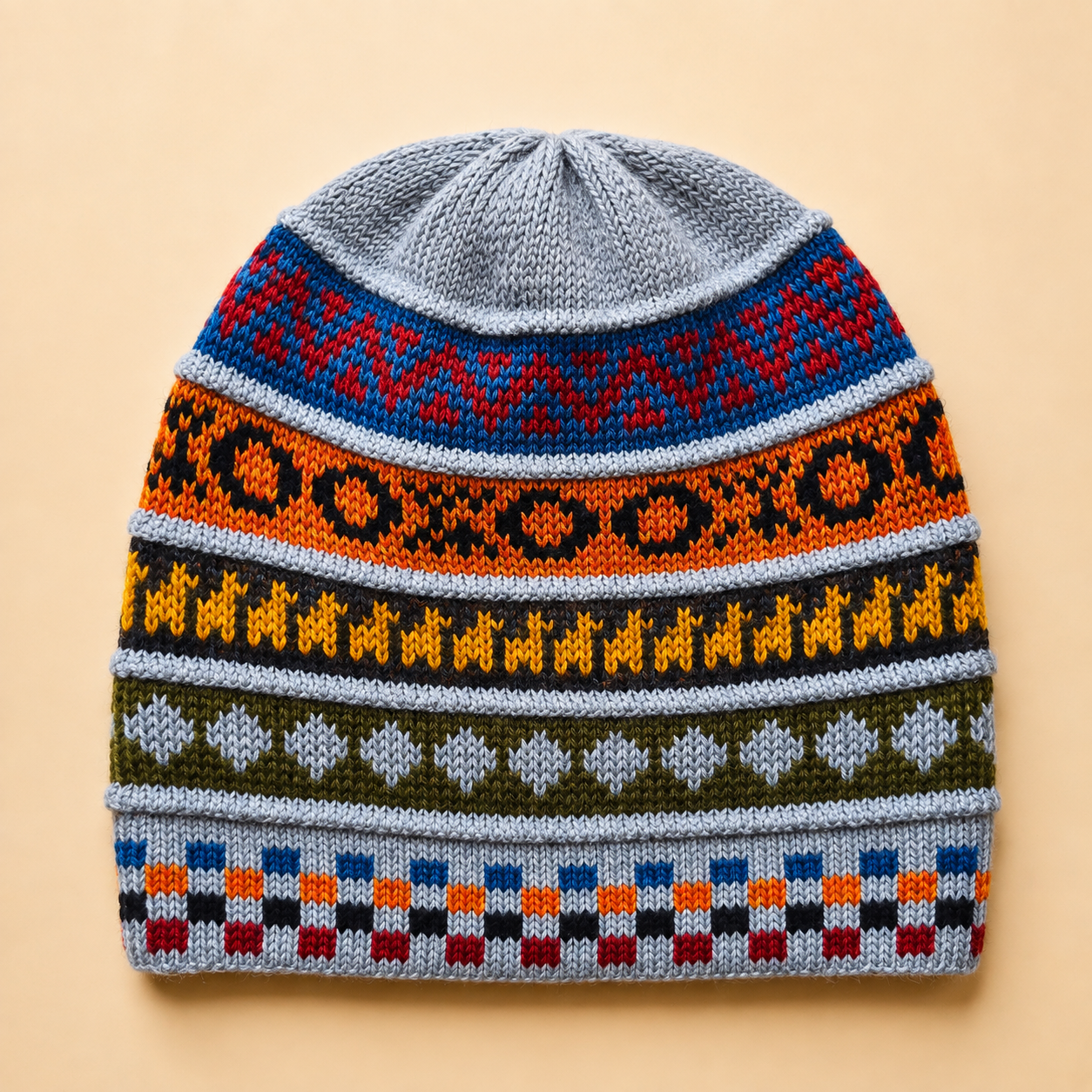 Reversible Alpaca Beanie β Handmade in Peru