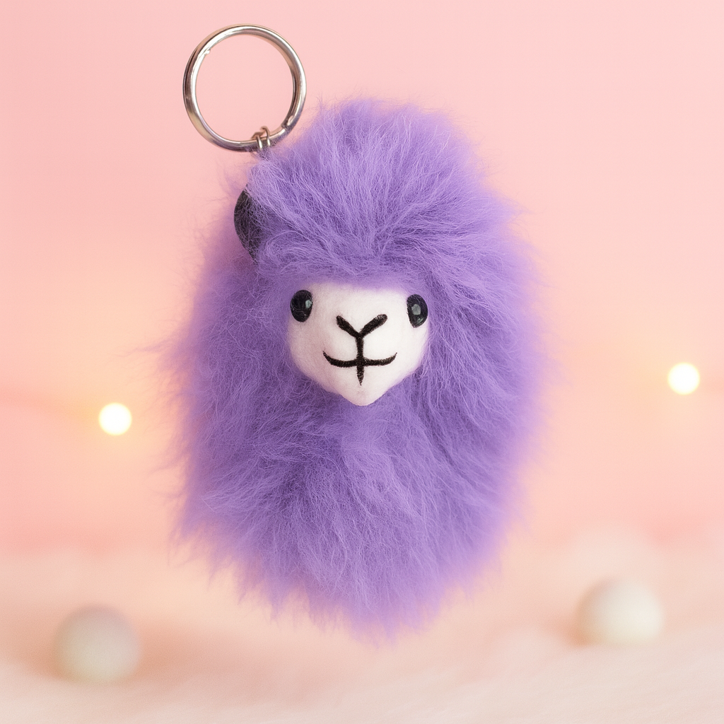 Baby Alpaca Llama Keychain ā Handmade in Peru