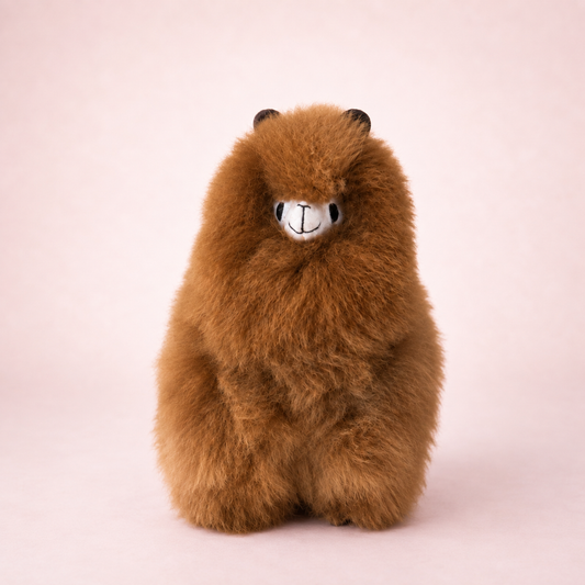 Large caramel brown baby alpaca llama handmade in Peru – Andes Signature