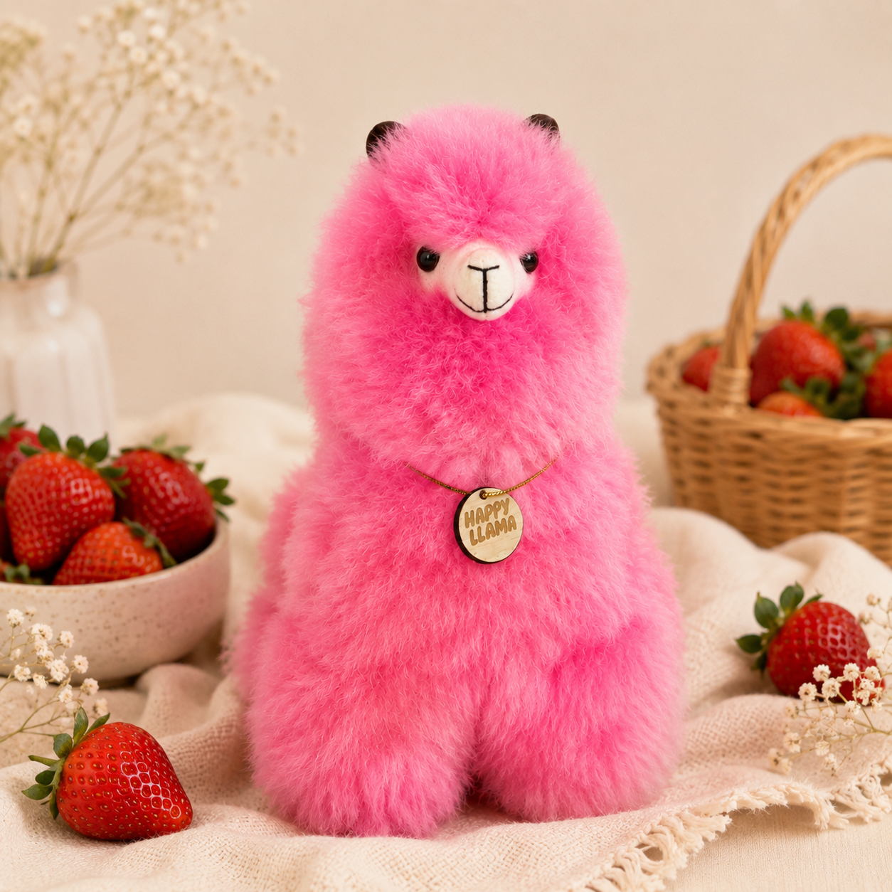 Blossom Pink baby alpaca llama from the Strawberry Collection