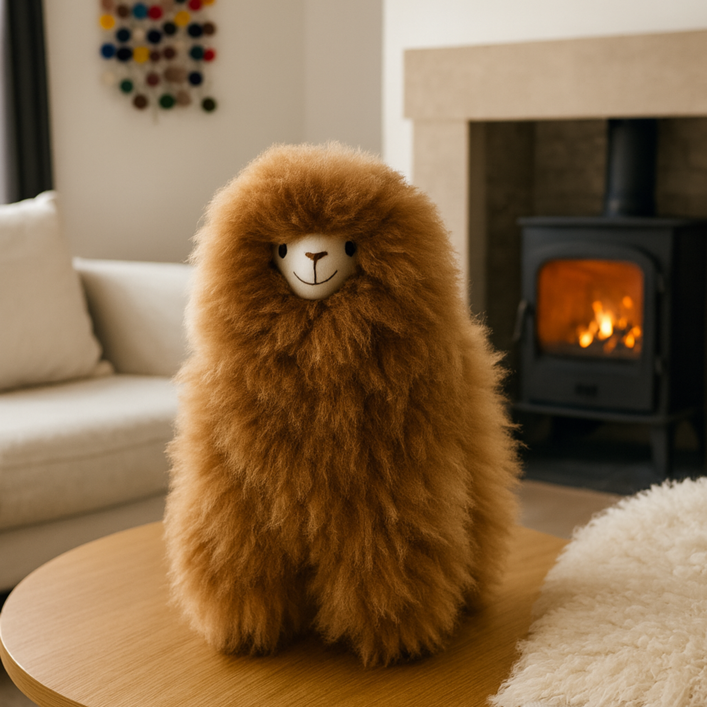 Happy Llama – Medium - Pink & Brown