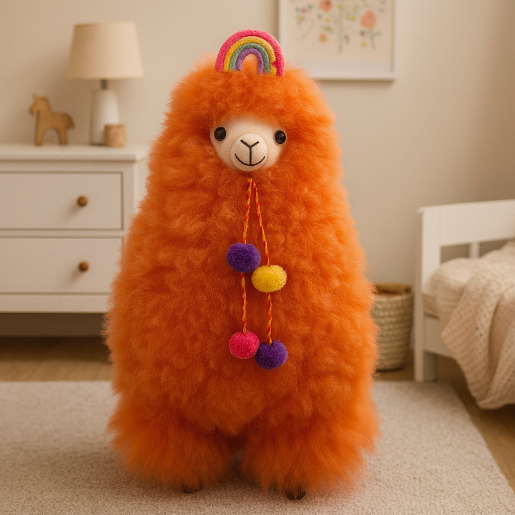 🌈 Playful Llama Large Orange •Bold • Statement • Collectible