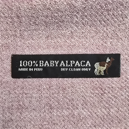 100% baby alpaca Made in Peru label on scarf