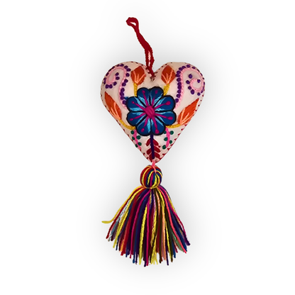Hand-Embroidered Valentine Heart - One of a Kind🩵