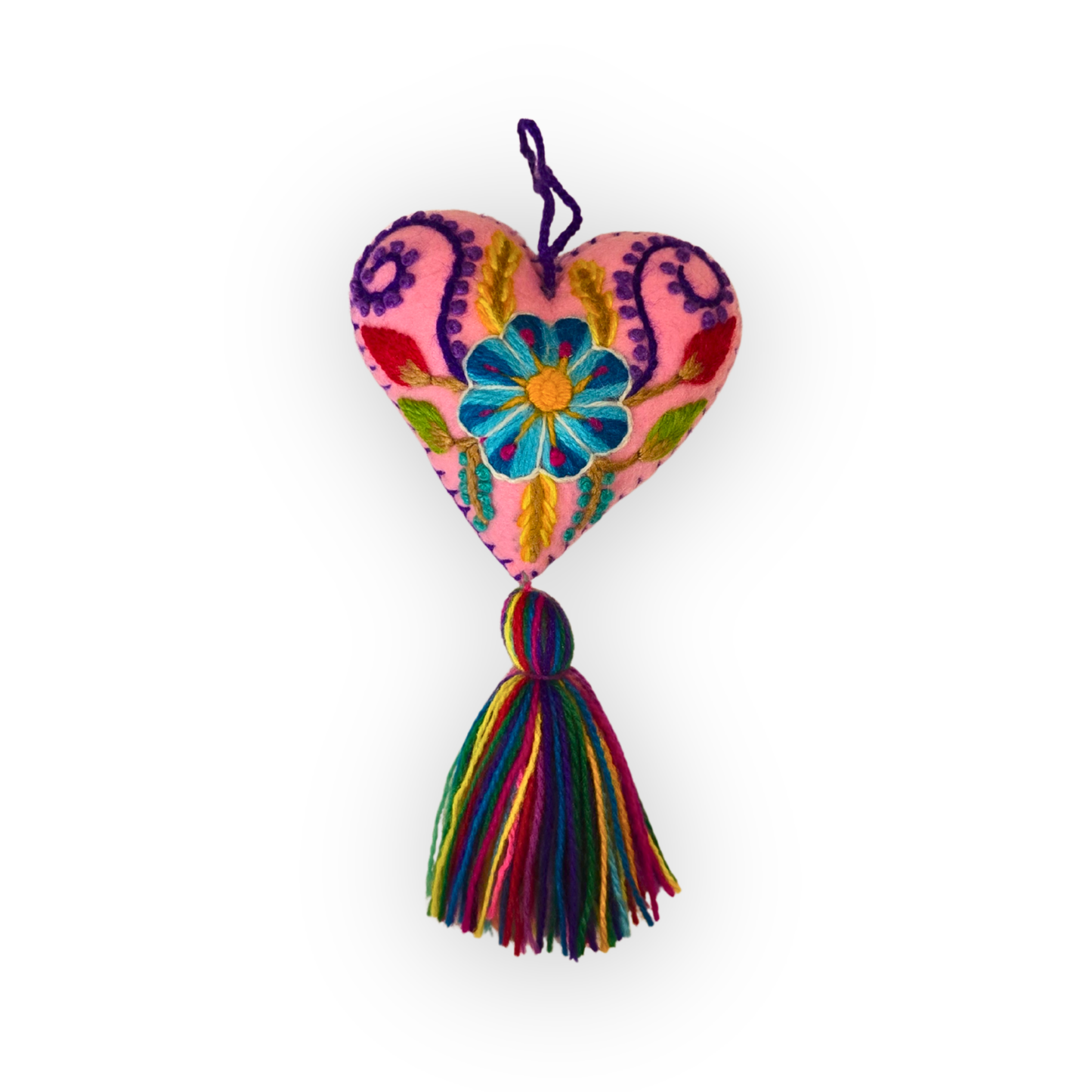 Hand-Embroidered Valentine Heart - One of a Kind🩵