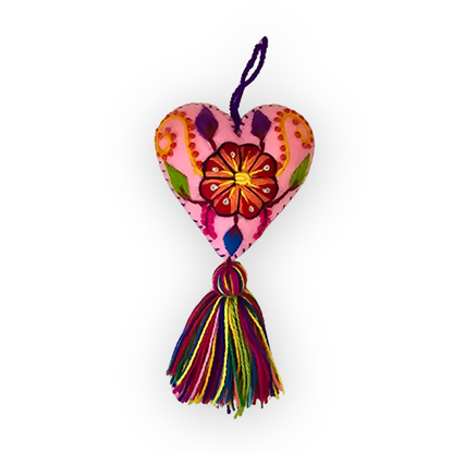 Hand-Embroidered Valentine Heart - One of a Kind🩵