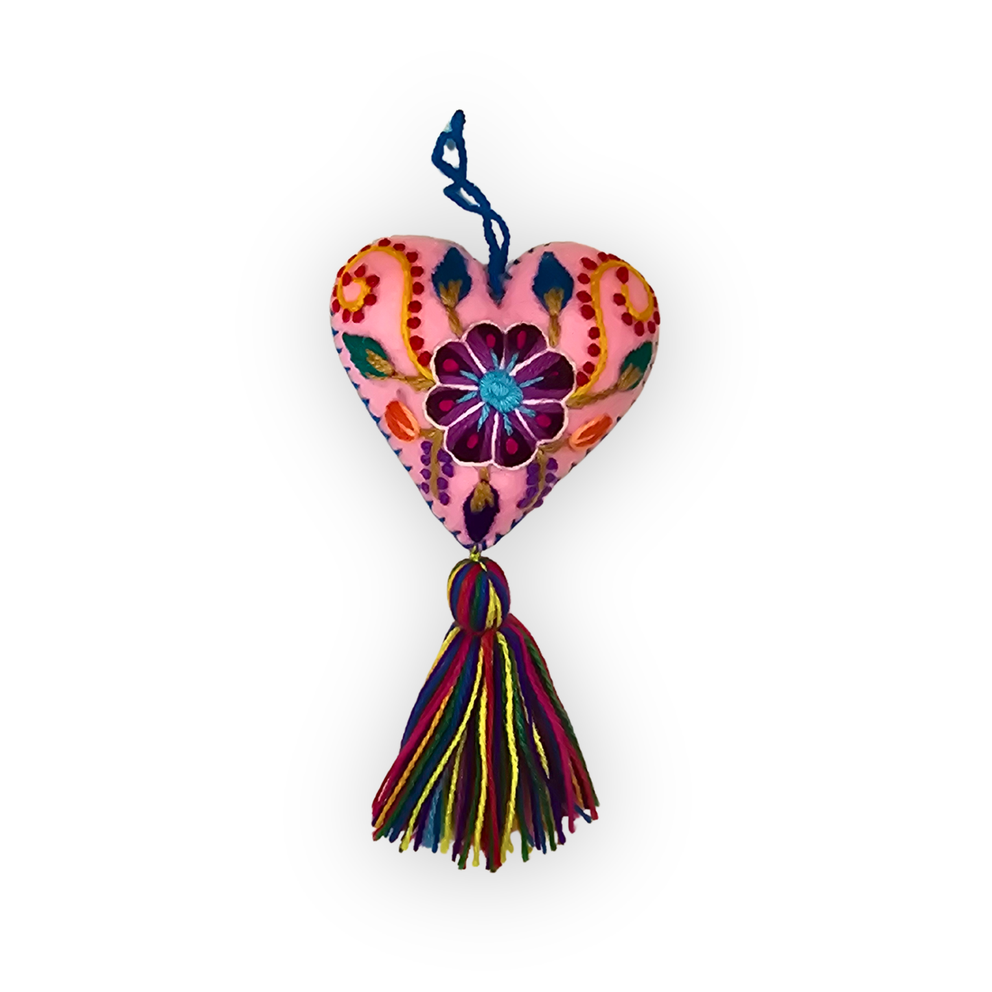 Hand-Embroidered Valentine Heart - One of a Kind🩵