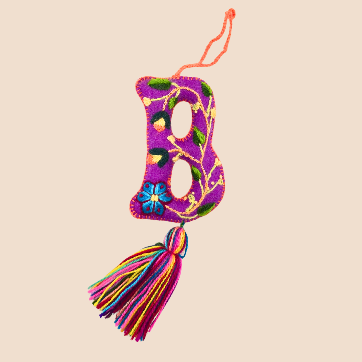 Hand-Embroidered Felt Letters – Colorful Andean Style