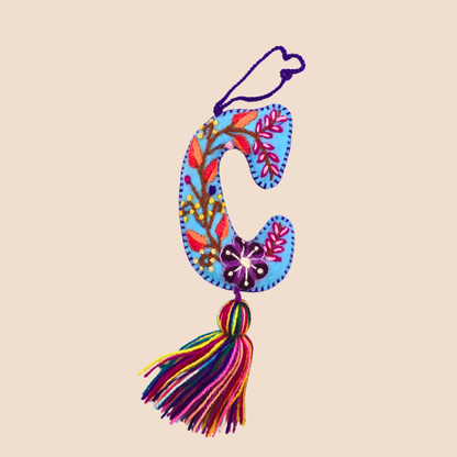 Hand-Embroidered Felt Letters – Colorful Andean Style