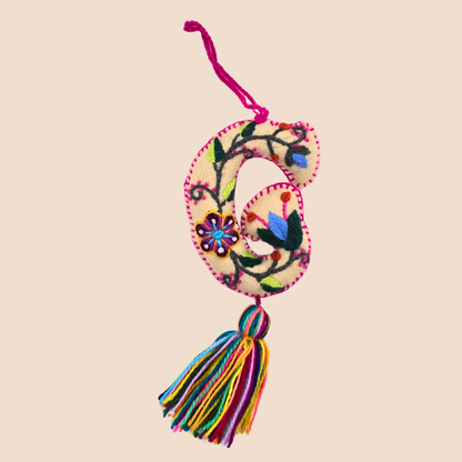 Hand-Embroidered Felt Letters – Colorful Andean Style