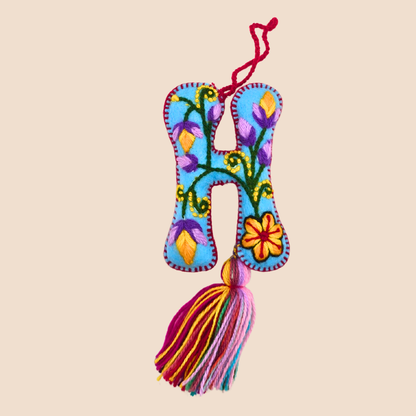 Hand-Embroidered Felt Letters – Colorful Andean Style