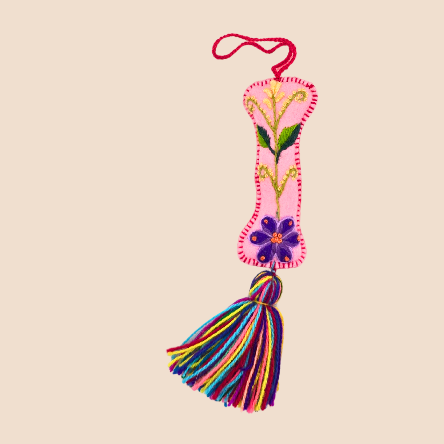 Hand-Embroidered Felt Letters – Colorful Andean Style