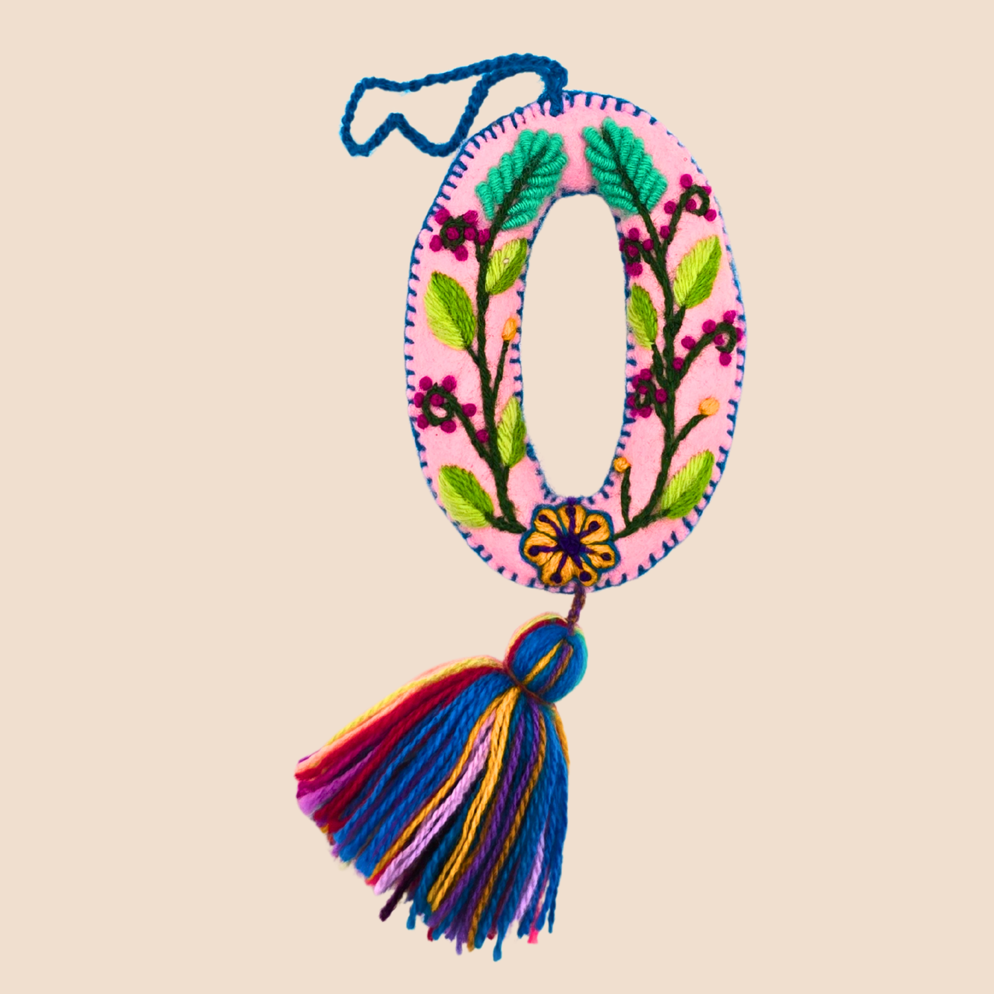 Hand-Embroidered Felt Letters – Colorful Andean Style