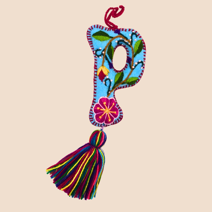 Hand-Embroidered Felt Letters – Colorful Andean Style