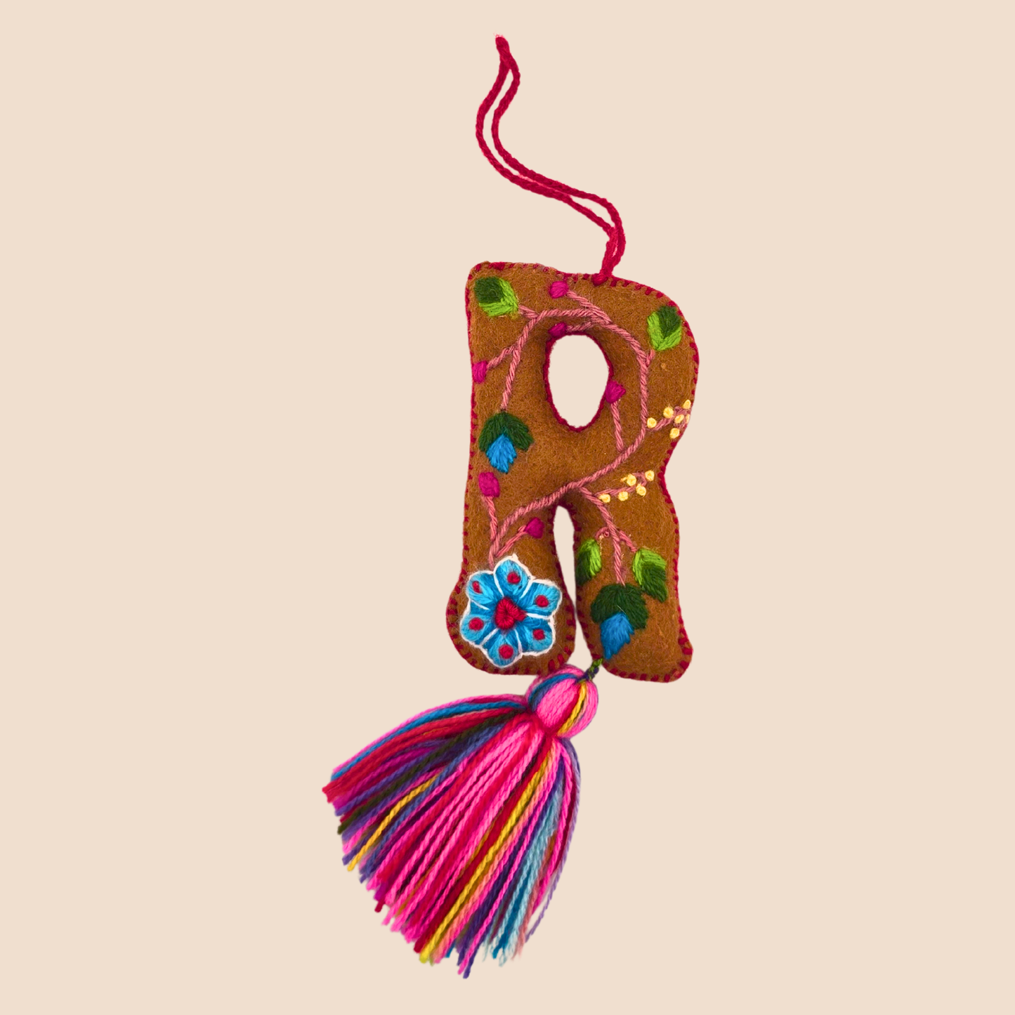 Hand-Embroidered Felt Letters – Colorful Andean Style