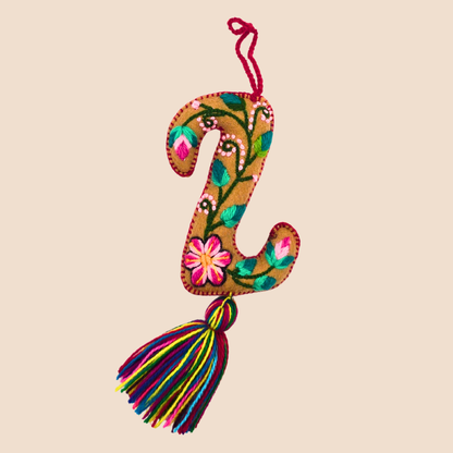Hand-Embroidered Felt Letters – Colorful Andean Style