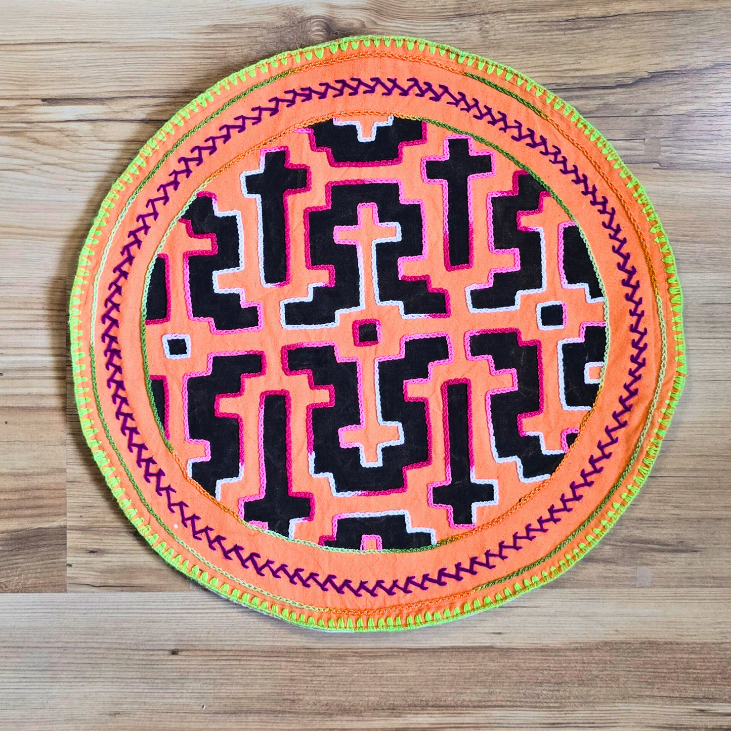 Shipibo Textile Altar – Rustic Wall