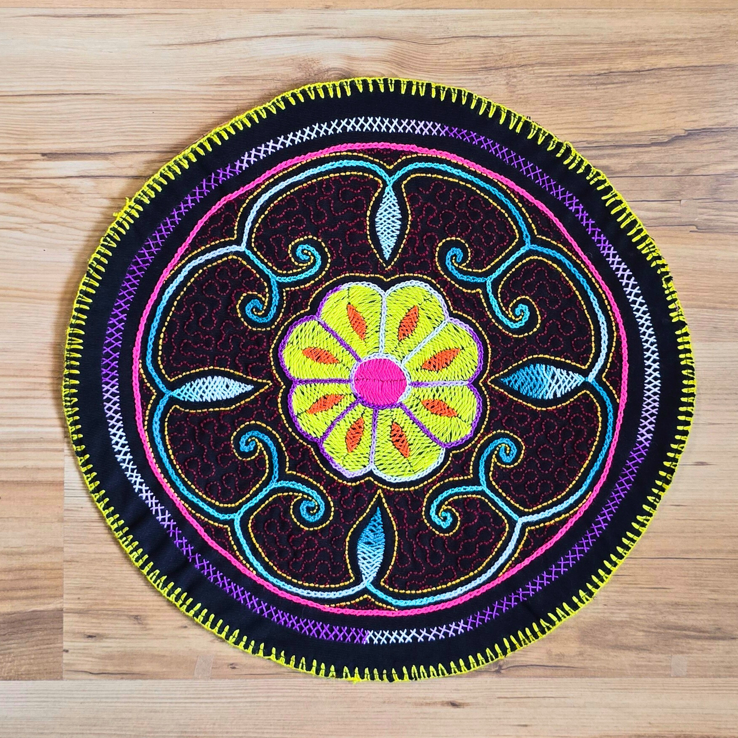Shipibo Textile Altar – Rustic Wall