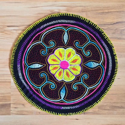 Shipibo Textile Altar – Rustic Wall