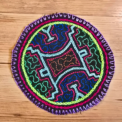 Shipibo Textile Altar – Rustic Wall