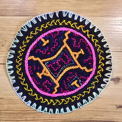 Shipibo Textile Altar – Rustic Wall