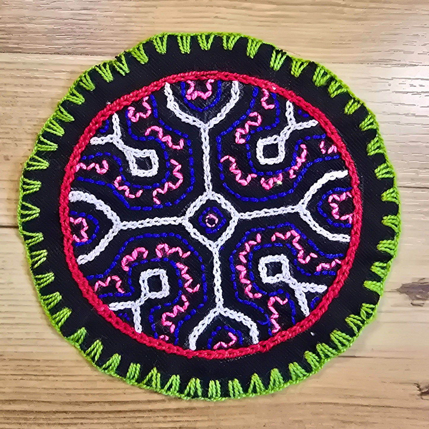 Shipibo Textile Altar – Rustic Wall