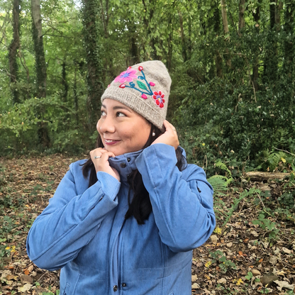 Handmade Wool Hats – Floral Embroidery Collection