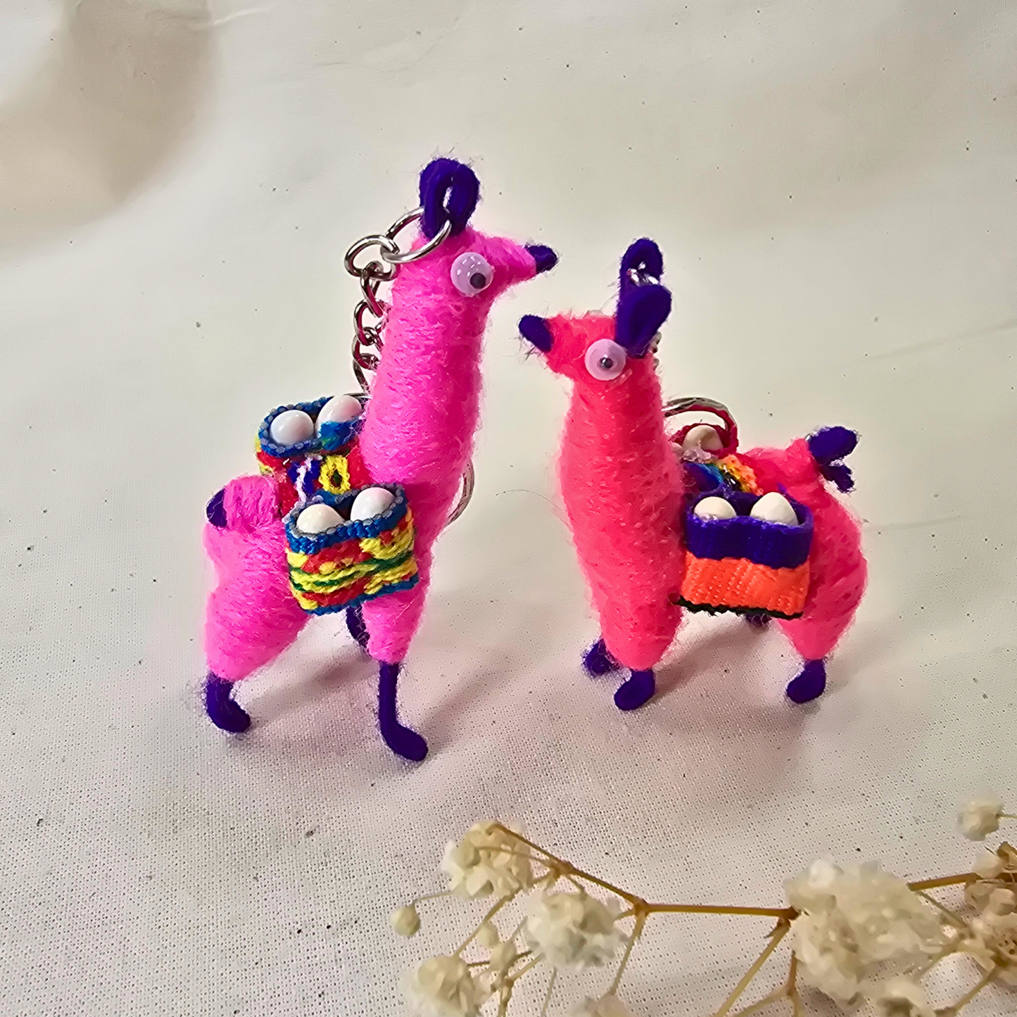Mini Handmade Llama Keychain – Andean Style