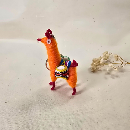 Mini Handmade Llama Keychain – Andean Style