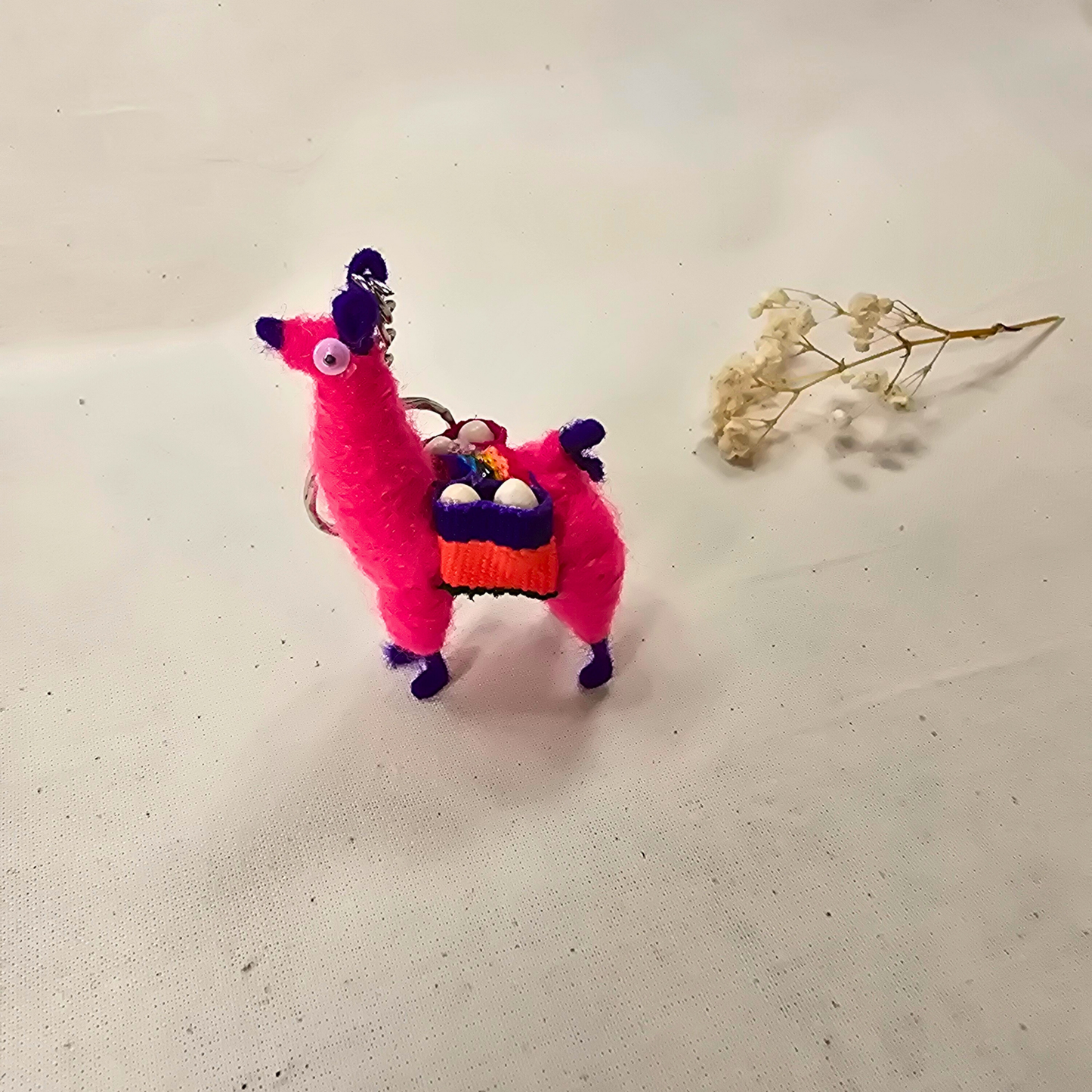 Mini Handmade Llama Keychain – Andean Style