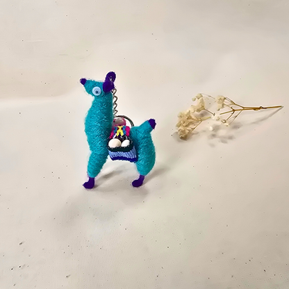 Mini Handmade Llama Keychain – Andean Style