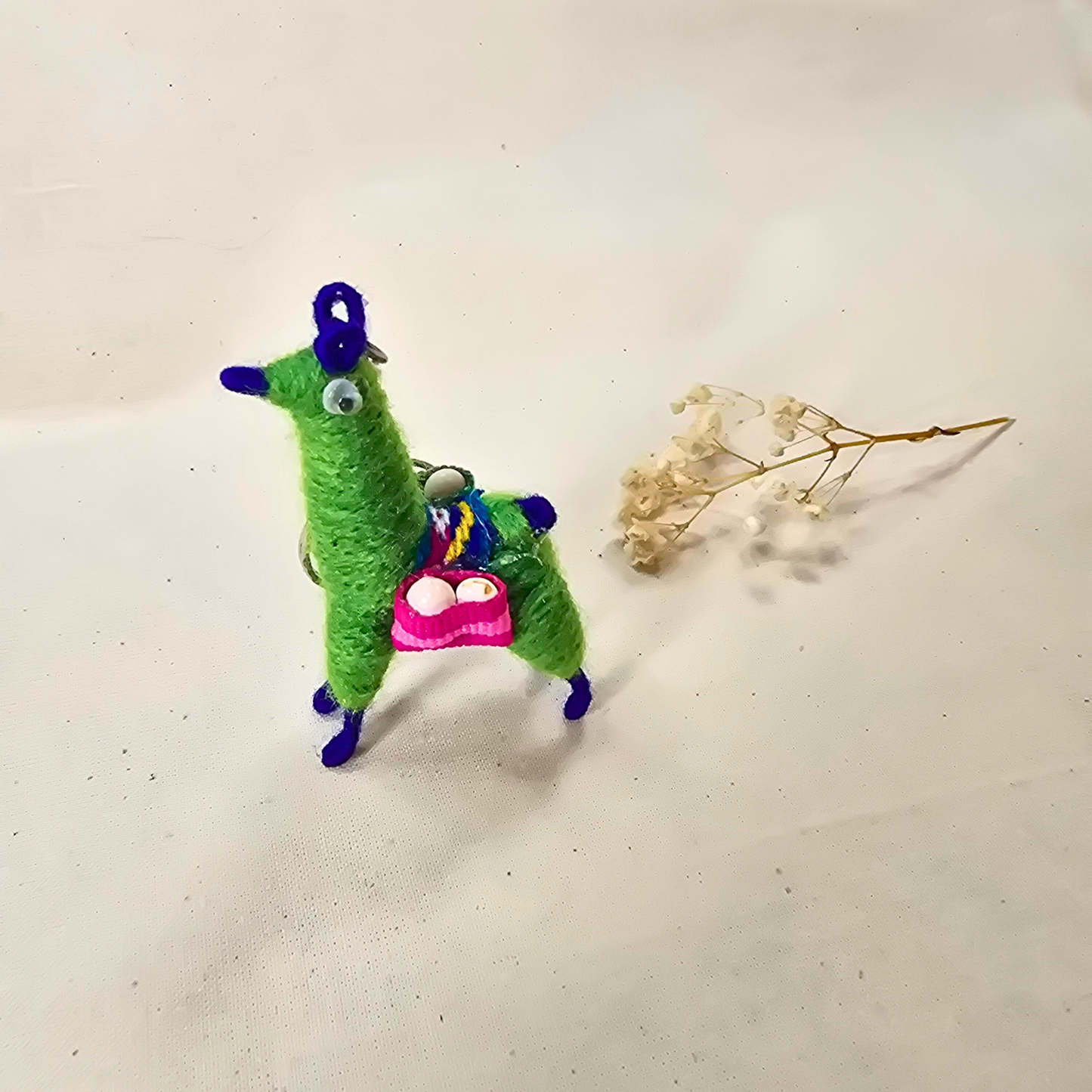 Mini Handmade Llama Keychain – Andean Style