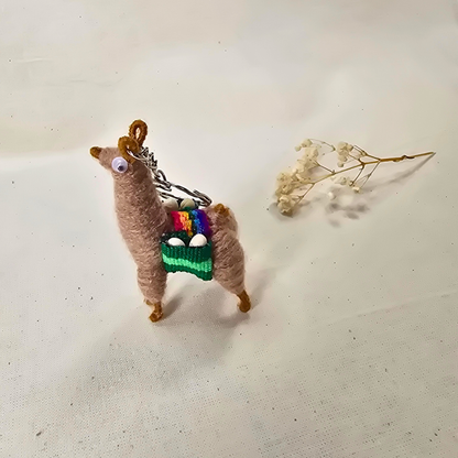 Mini Handmade Llama Keychain – Andean Style