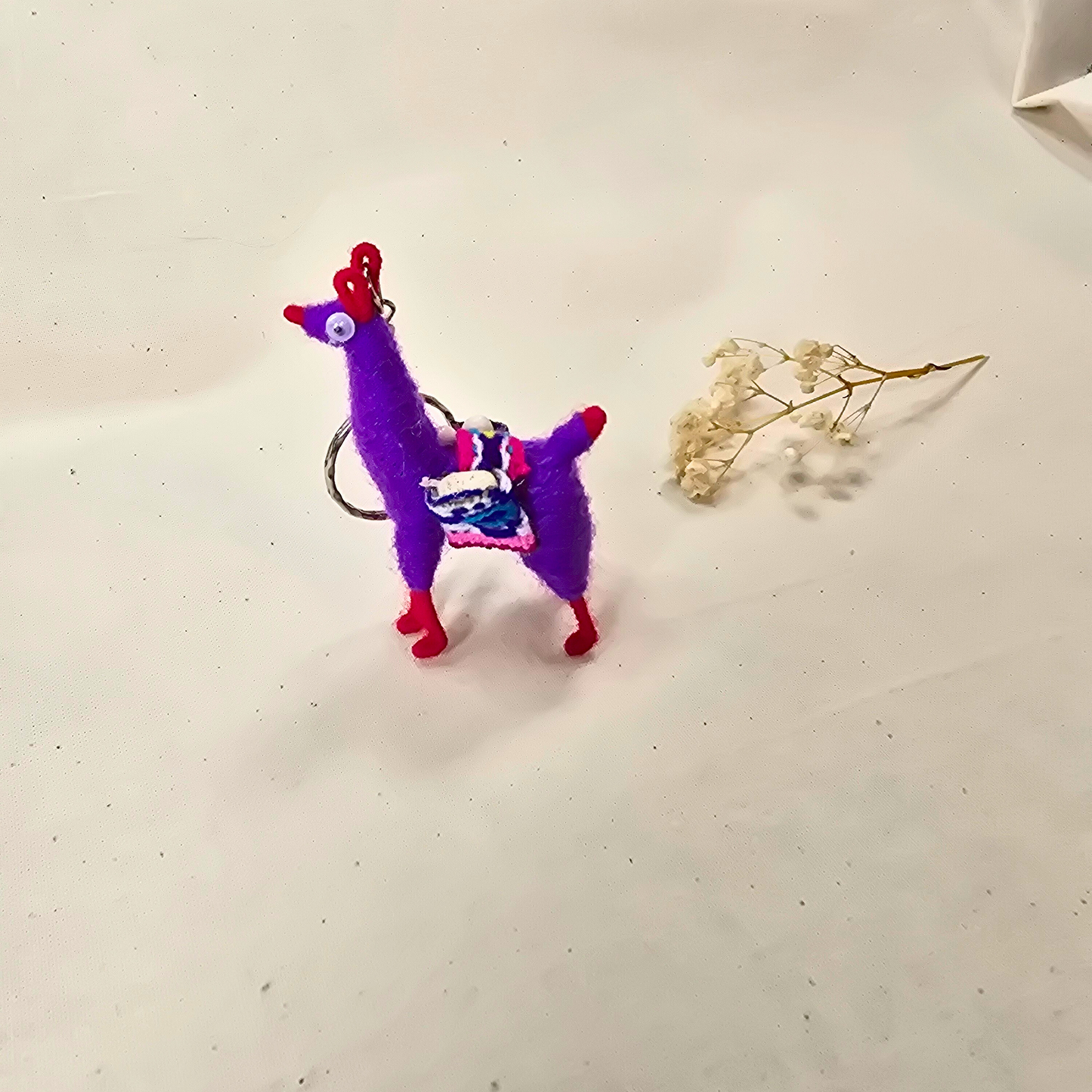 Mini Handmade Llama Keychain – Andean Style