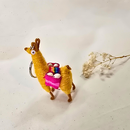 Mini Handmade Llama Keychain – Andean Style