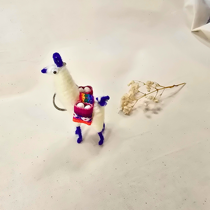 Mini Handmade Llama Keychain – Andean Style