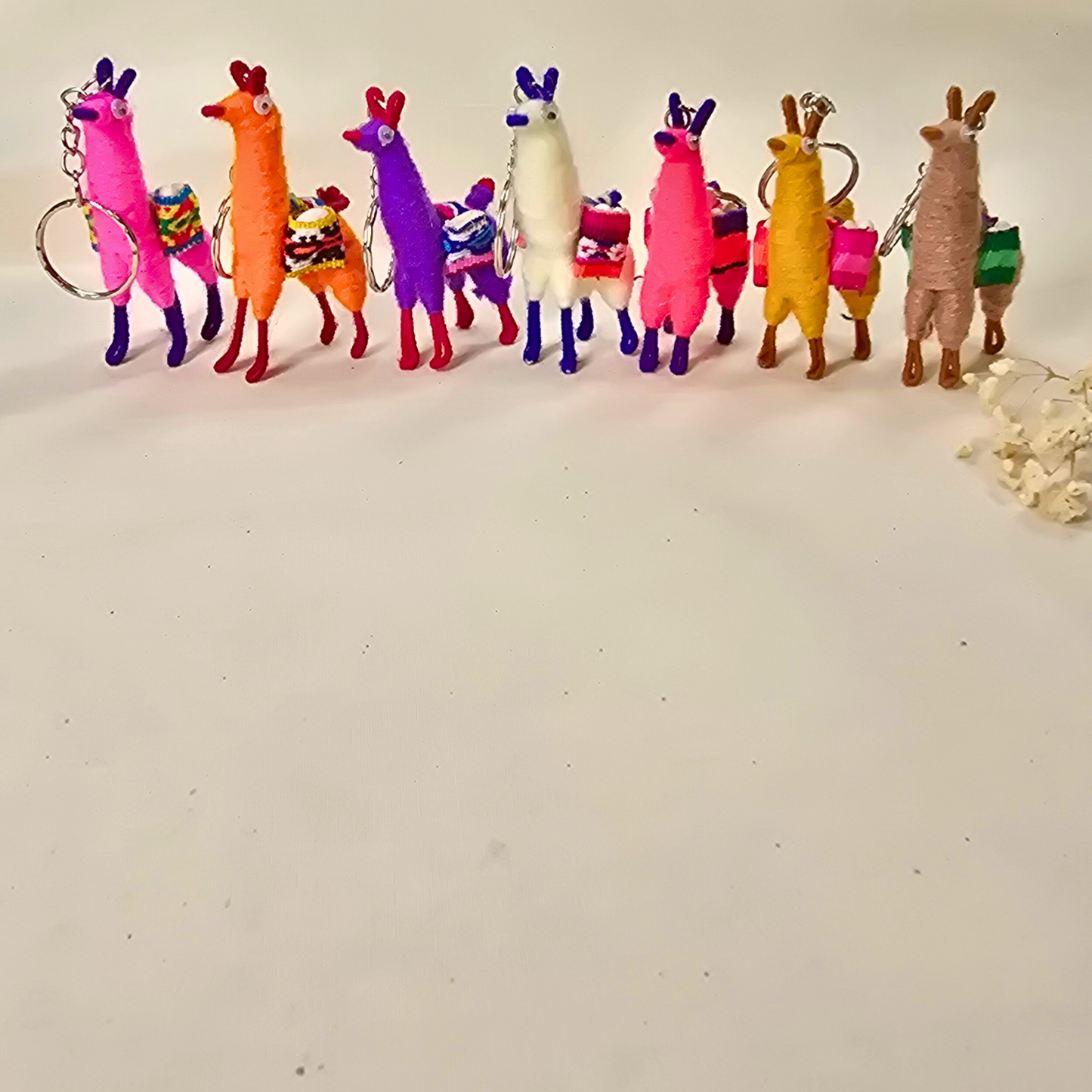 Mini Handmade Llama Keychain – Andean Style