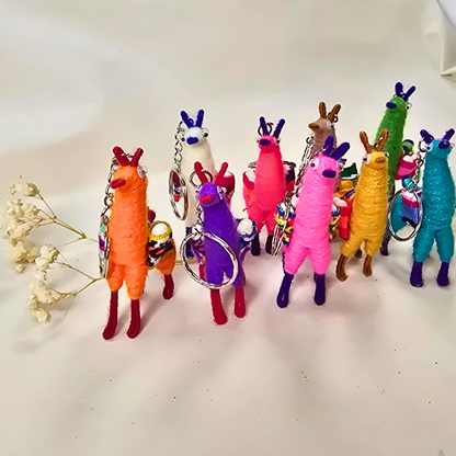 Mini Handmade Llama Keychain – Andean Style