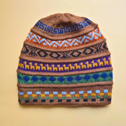 Reversible Alpaca Beanie – Handmade Andean Knit Hat