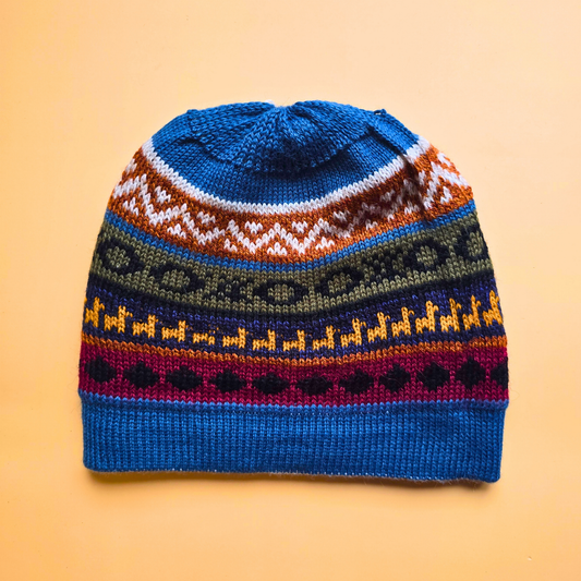Reversible Alpaca Beanie – Handmade Andean Knit Hat