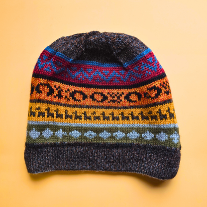 Reversible Alpaca Beanie – Handmade Andean Knit Hat