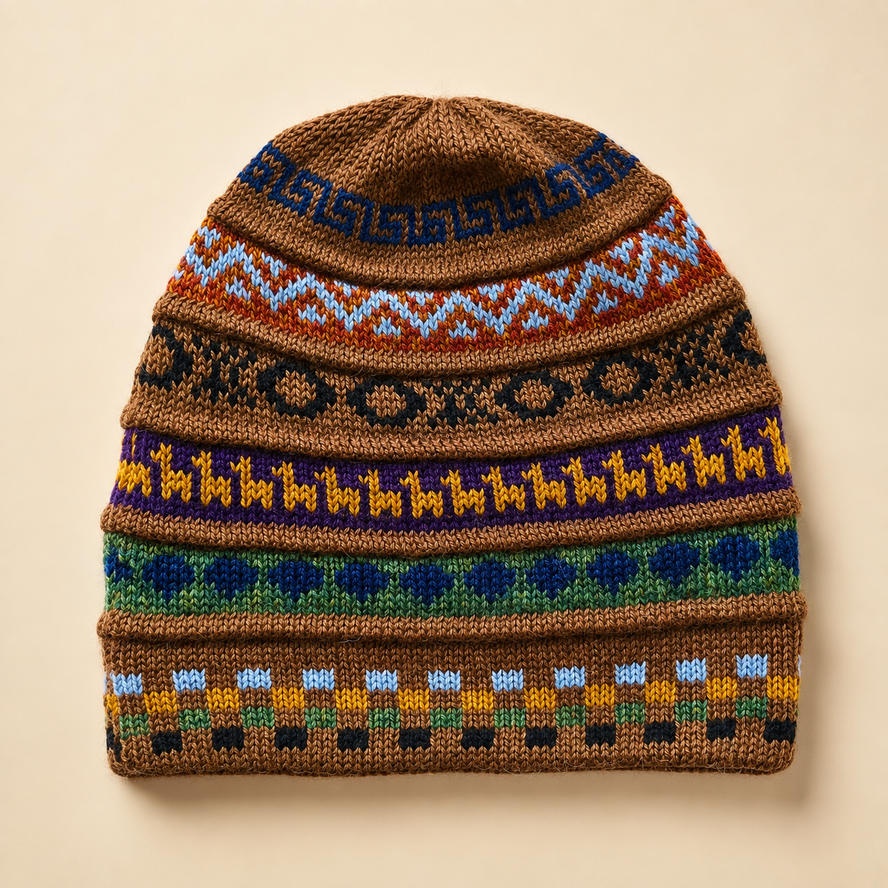 Reversible Alpaca Beanie – Handmade in Peru