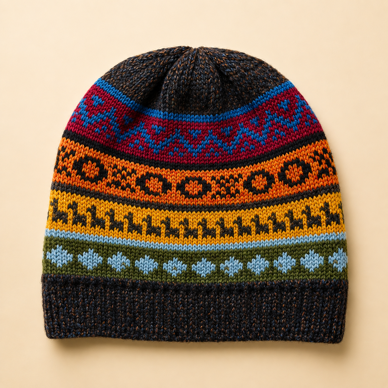 Reversible Alpaca Beanie – Handmade in Peru