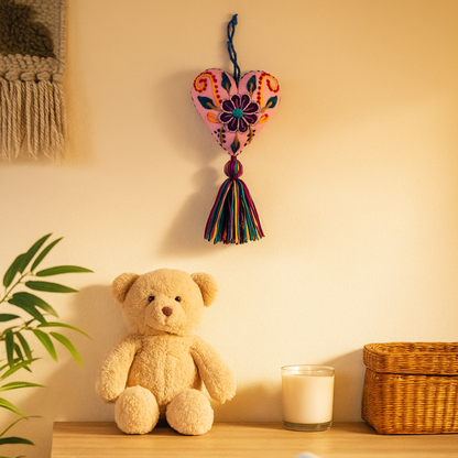 Hand-Embroidered Valentine Heart - One of a Kind🩵