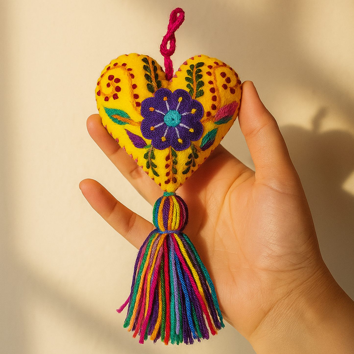 Hand-Embroidered Valentine Heart - One of a Kind🩵