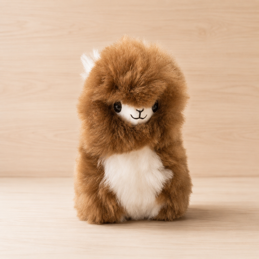 Natural Cream and Fawn Baby Alpaca Llama – Andes Signature Medium