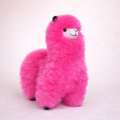 Andean Blossom tall pink alpaca llama handcrafted in Peru