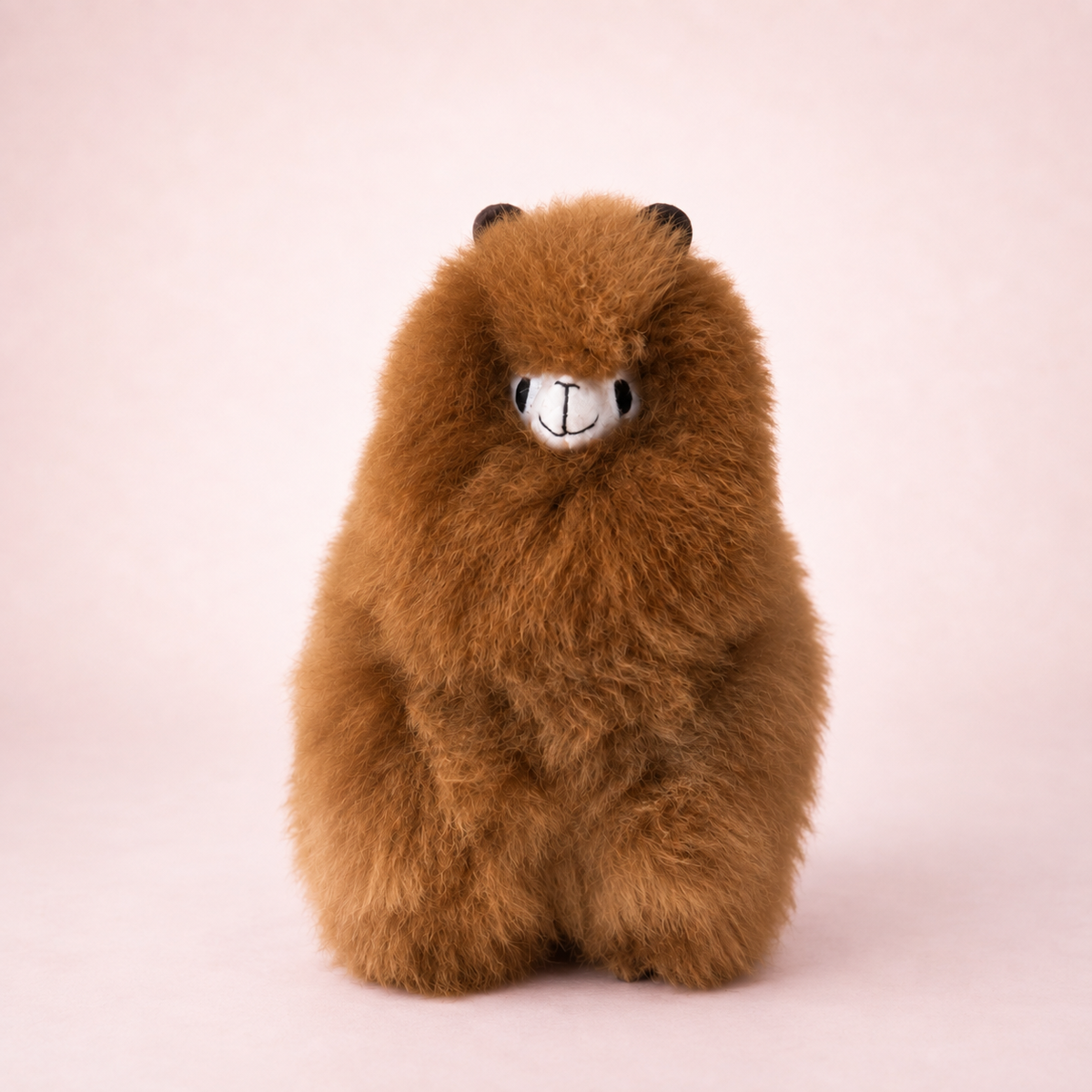 Large caramel brown baby alpaca llama handmade in Peru – Andes Signature