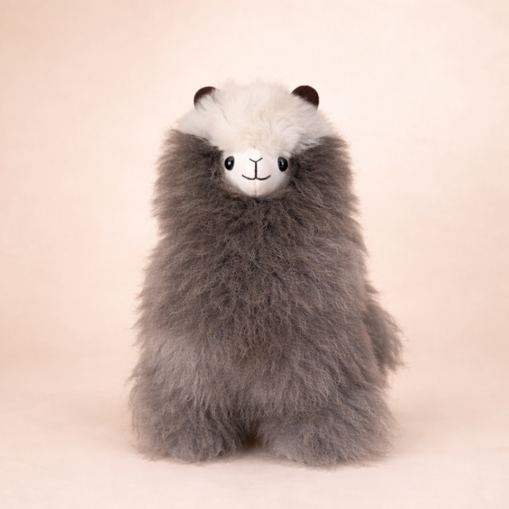  Large natural silver grey baby alpaca llama handmade in Peru – Andes Signature